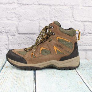 LL Bean Dri-Lex Brown Green Leather Mesh Waterproof Hiking Boots 11 M